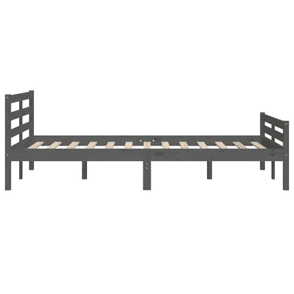 vidaXL Bed Frame without Mattress Grey Solid Wood 140x200 cm