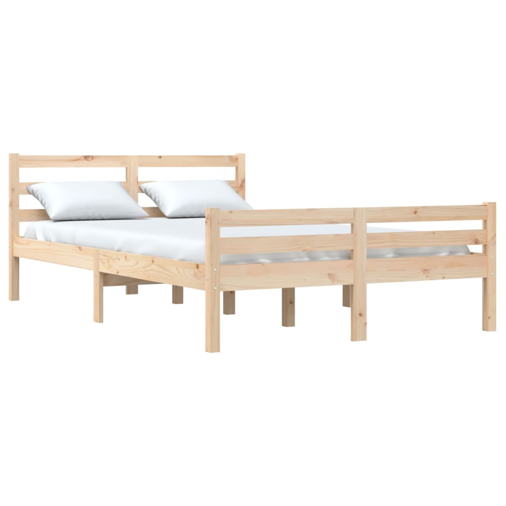 vidaXL Bed Frame without Mattress Solid Wood 150x200 cm King Size King Size