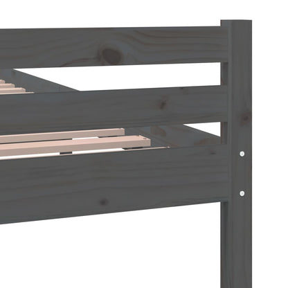 vidaXL Bed Frame without Mattress Grey Solid Wood 150x200 cm King Size King Size