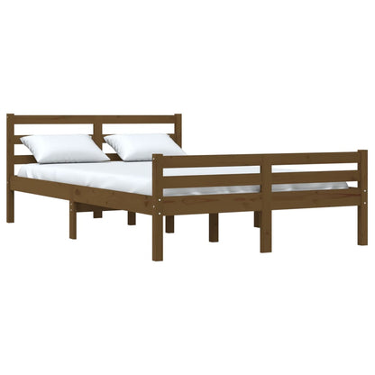 vidaXL Bed Frame without Mattress Honey Brown Solid Wood 150x200 cm King Size