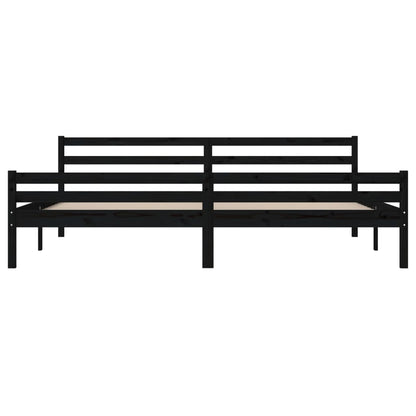 vidaXL Bed Frame without Mattress Black Solid Wood 200x200 cm