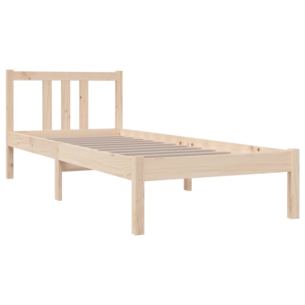 vidaXL Bed Frame without Mattress Solid Wood 75x190 cm Small Single Small Single