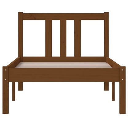 vidaXL Bed Frame without Mattress Honey Brown Solid Wood 75x190 cm Small Single