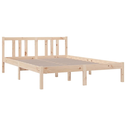 vidaXL Bed Frame without Mattress Solid Wood 135x190 cm Double Double