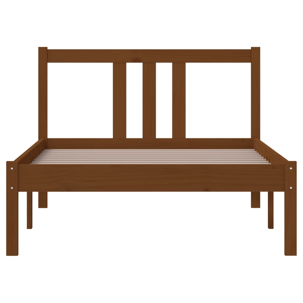 vidaXL Bed Frame without Mattress Honey Brown Solid Wood 90x200 cm