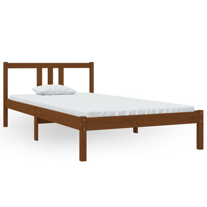 vidaXL Bed Frame | Honey brown | Solid pine wood with plywood slats | Single