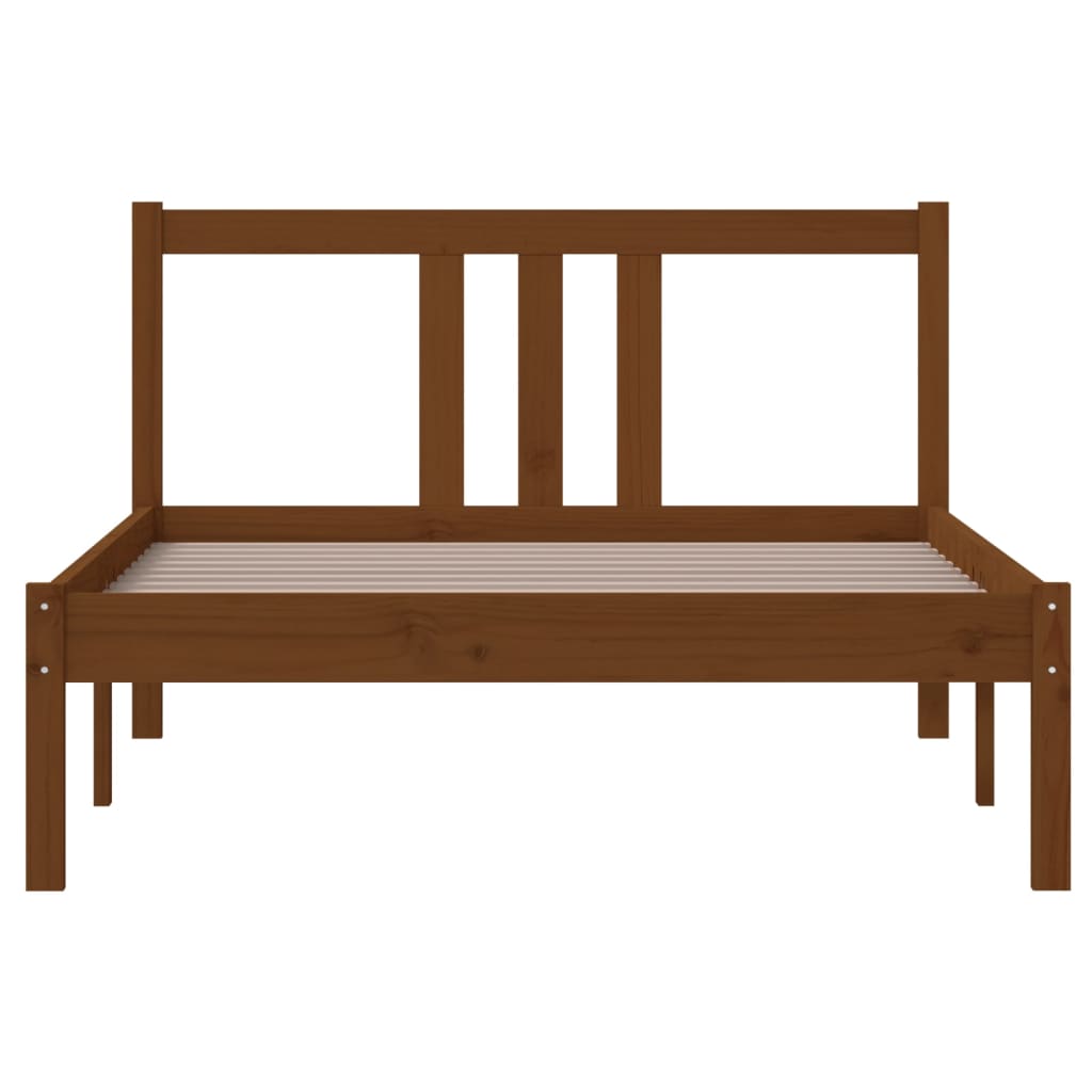 vidaXL Bed Frame | Honey brown | Solid pine wood with plywood slats | Single