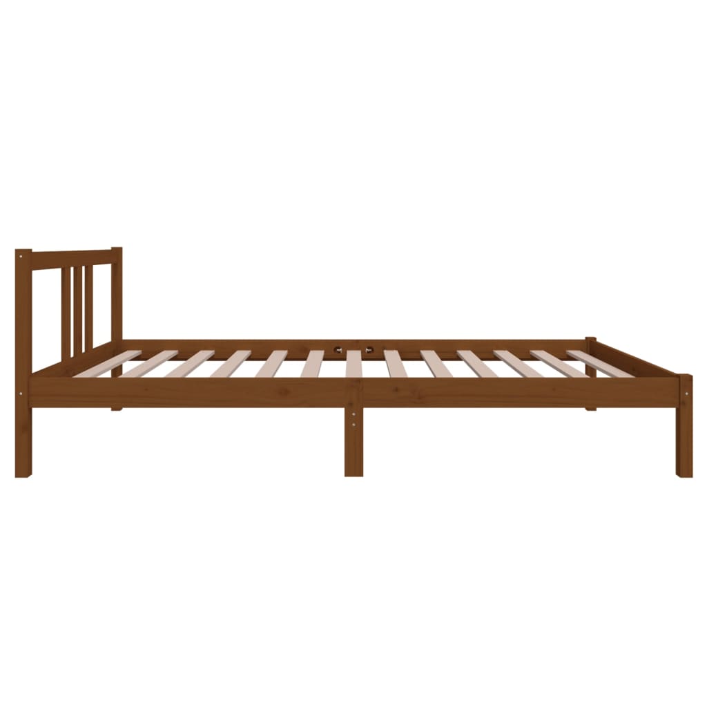 vidaXL Bed Frame | Honey brown | Solid pine wood with plywood slats | Single