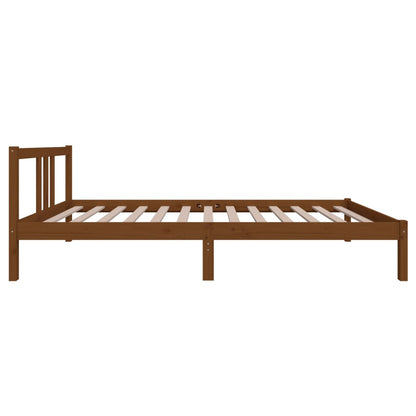 vidaXL Bed Frame | Honey brown | Solid pine wood with plywood slats | Single