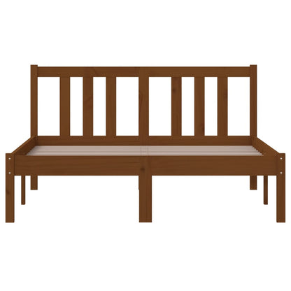 vidaXL Bed Frame | Honey brown | Solid pinewood | Double | Durable | Bed Frame