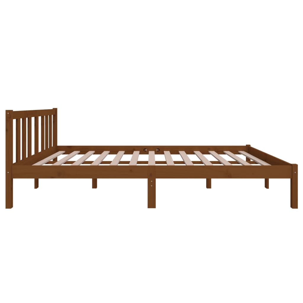 vidaXL Bed Frame | Honey brown | Solid pinewood | Double | Durable | Bed Frame