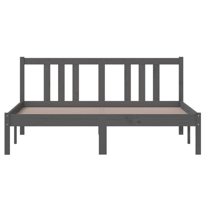 vidaXL Bed Frame without Mattress Grey Solid Wood 140x200 cm