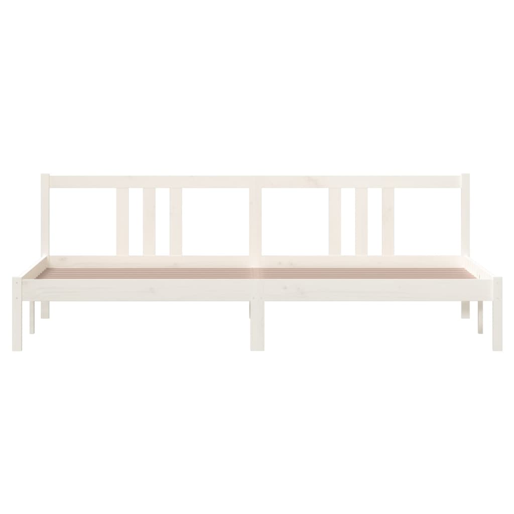 vidaXL Bed Frame without Mattress White Solid Wood 200x200 cm