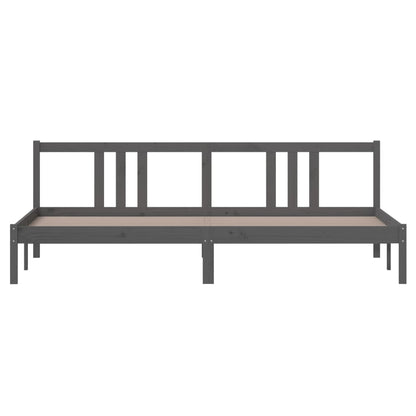 vidaXL Bed Frame | Grey | Solid Pinewood | 200x200 cm | Bed Frame | Rectangular