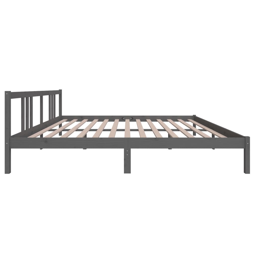vidaXL Bed Frame | Grey | Solid Pinewood | 200x200 cm | Bed Frame | Rectangular