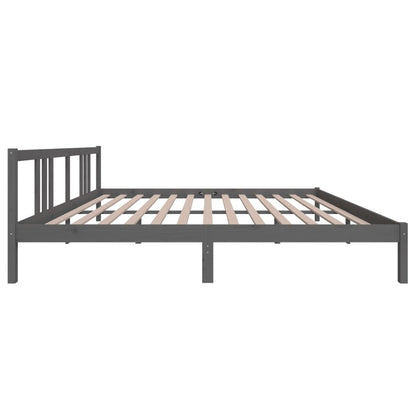 vidaXL Bed Frame | Grey | Solid Pinewood | 200x200 cm | Bed Frame | Rectangular