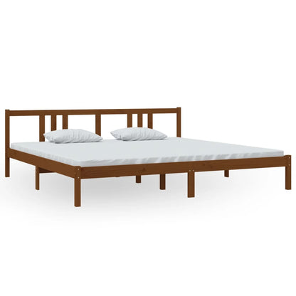 vidaXL Bed Frame | Honey Brown | Solid Pine Wood, Plywood | 200x200 cm
