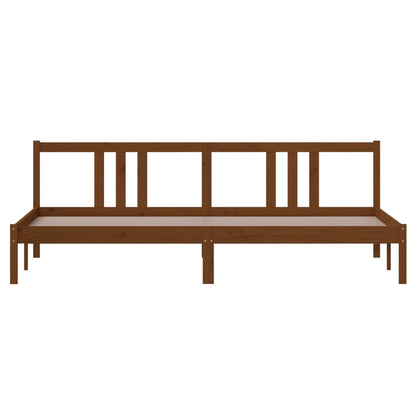 vidaXL Bed Frame | Honey Brown | Solid Pine Wood, Plywood | 200x200 cm