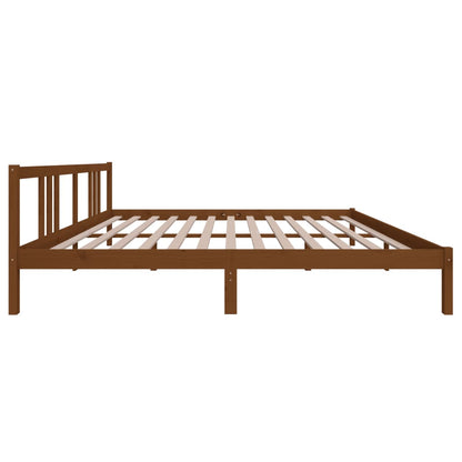 vidaXL Bed Frame | Honey Brown | Solid Pine Wood, Plywood | 200x200 cm