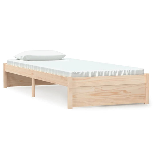 vidaXL Bed Frame without Mattress Solid Wood 75x190 cm Small Single
