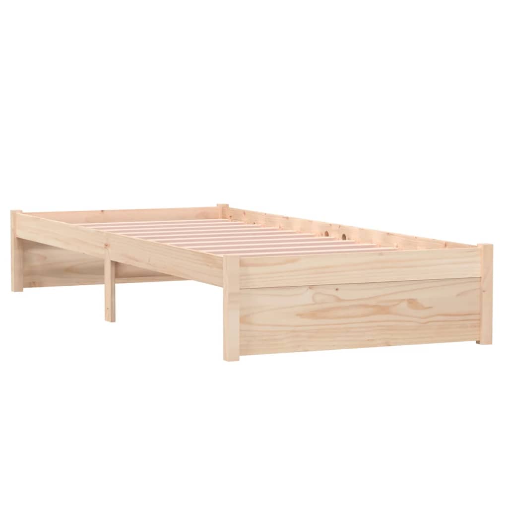 vidaXL Bed Frame without Mattress Solid Wood 75x190 cm Small Single