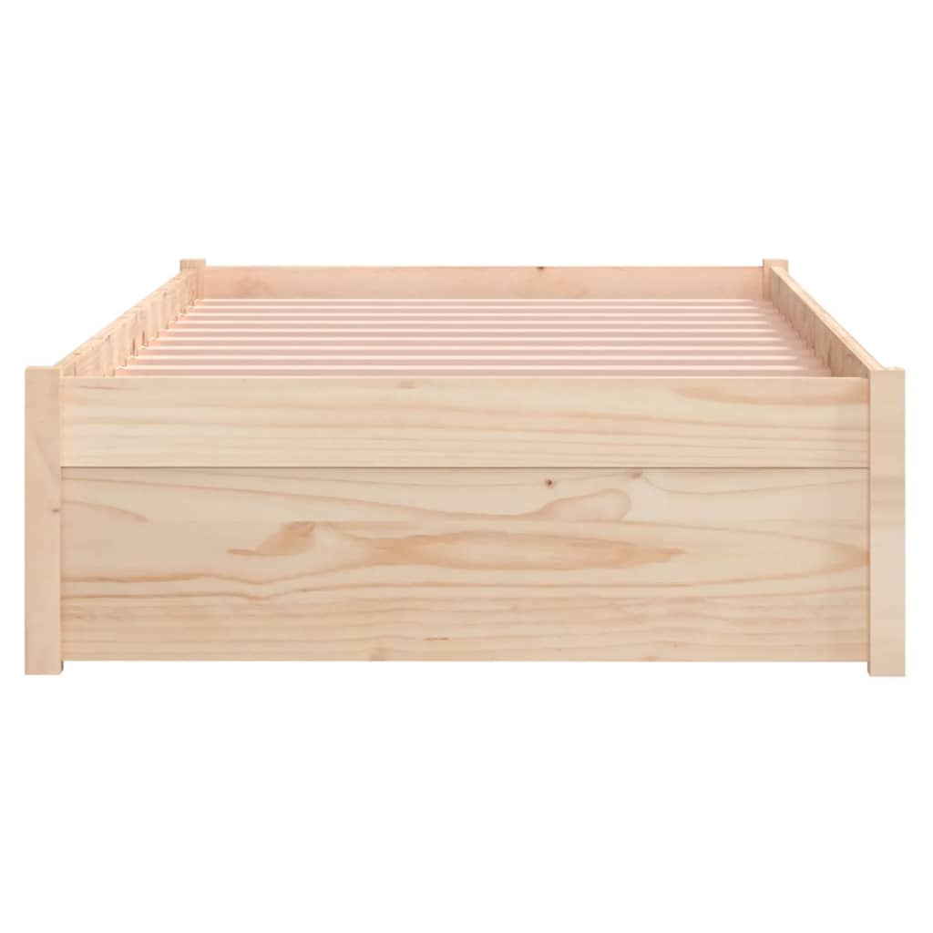 vidaXL Bed Frame without Mattress Solid Wood 75x190 cm Small Single