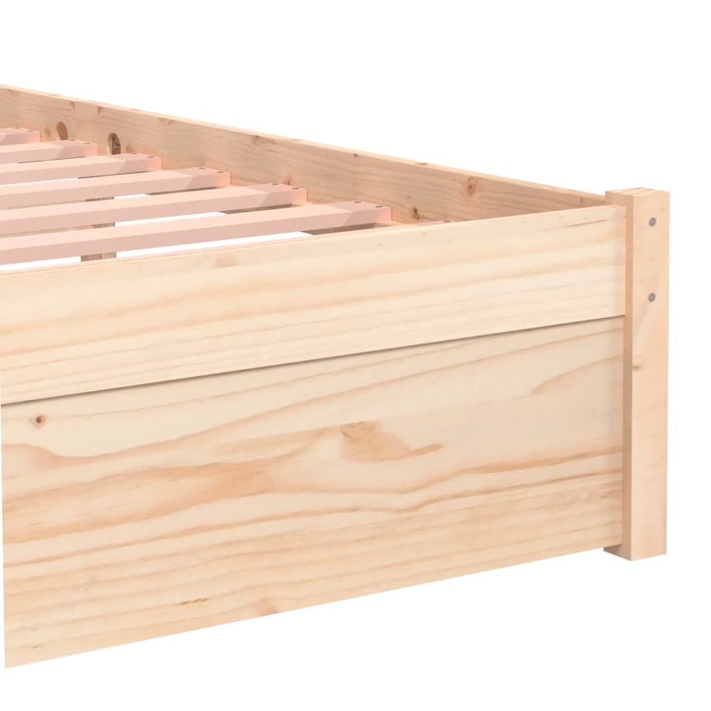 vidaXL Bed Frame without Mattress Solid Wood 75x190 cm Small Single