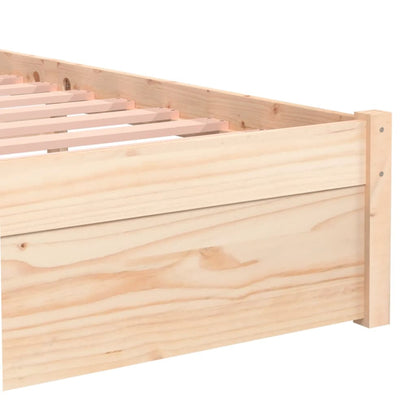 vidaXL Bed Frame without Mattress Solid Wood 75x190 cm Small Single