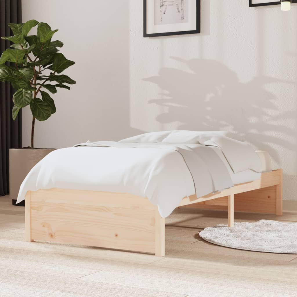 vidaXL Bed Frame without Mattress Solid Wood 75x190 cm Small Single