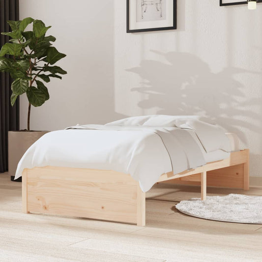 vidaXL Bed Frame without Mattress Solid Wood 75x190 cm Small Single