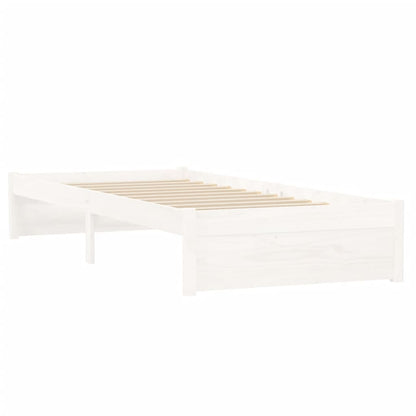 vidaXL Bed Frame without Mattress White Solid Wood 75x190 cm Small Single
