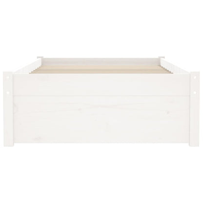 vidaXL Bed Frame without Mattress White Solid Wood 75x190 cm Small Single