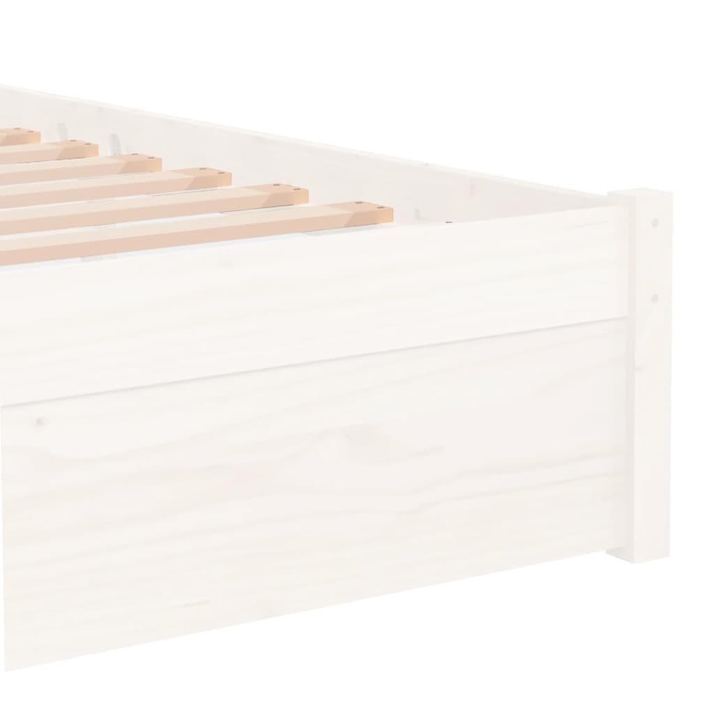 vidaXL Bed Frame without Mattress White Solid Wood 75x190 cm Small Single