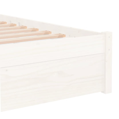 vidaXL Bed Frame without Mattress White Solid Wood 75x190 cm Small Single
