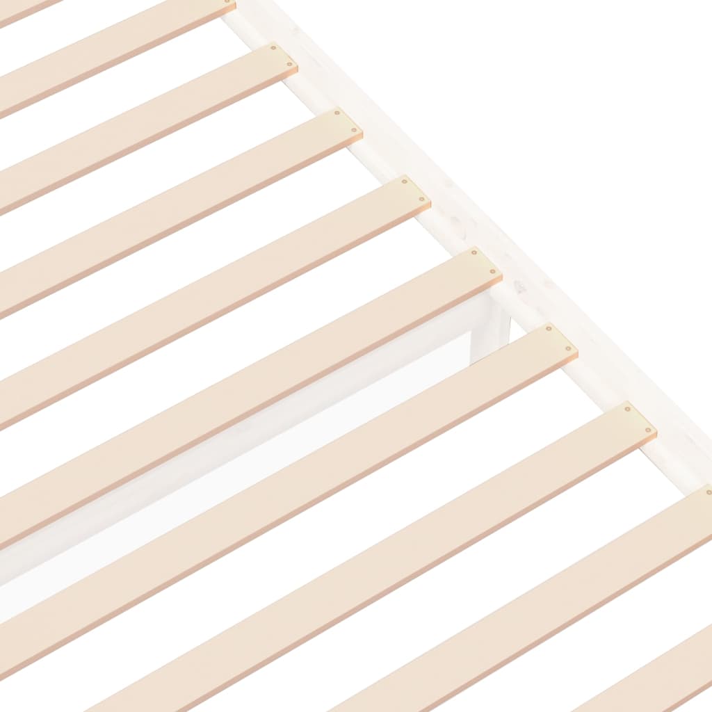 vidaXL Bed Frame without Mattress White Solid Wood 75x190 cm Small Single