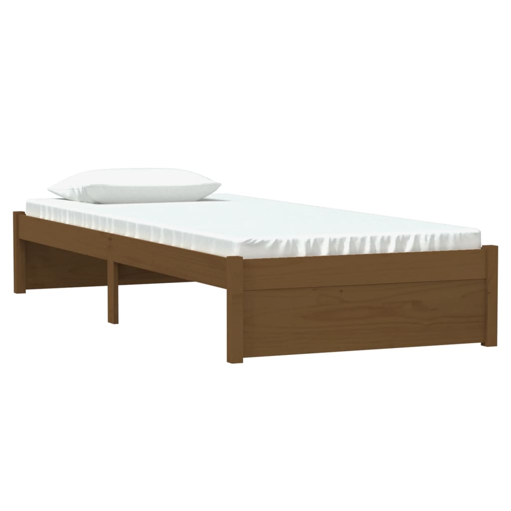 vidaXL Bed Frame without Mattress Honey Brown Solid Wood 75x190 cm