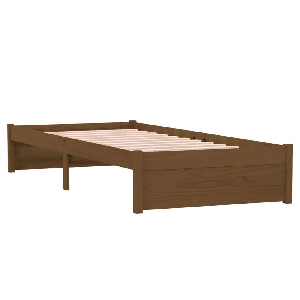 vidaXL Bed Frame without Mattress Honey Brown Solid Wood 75x190 cm