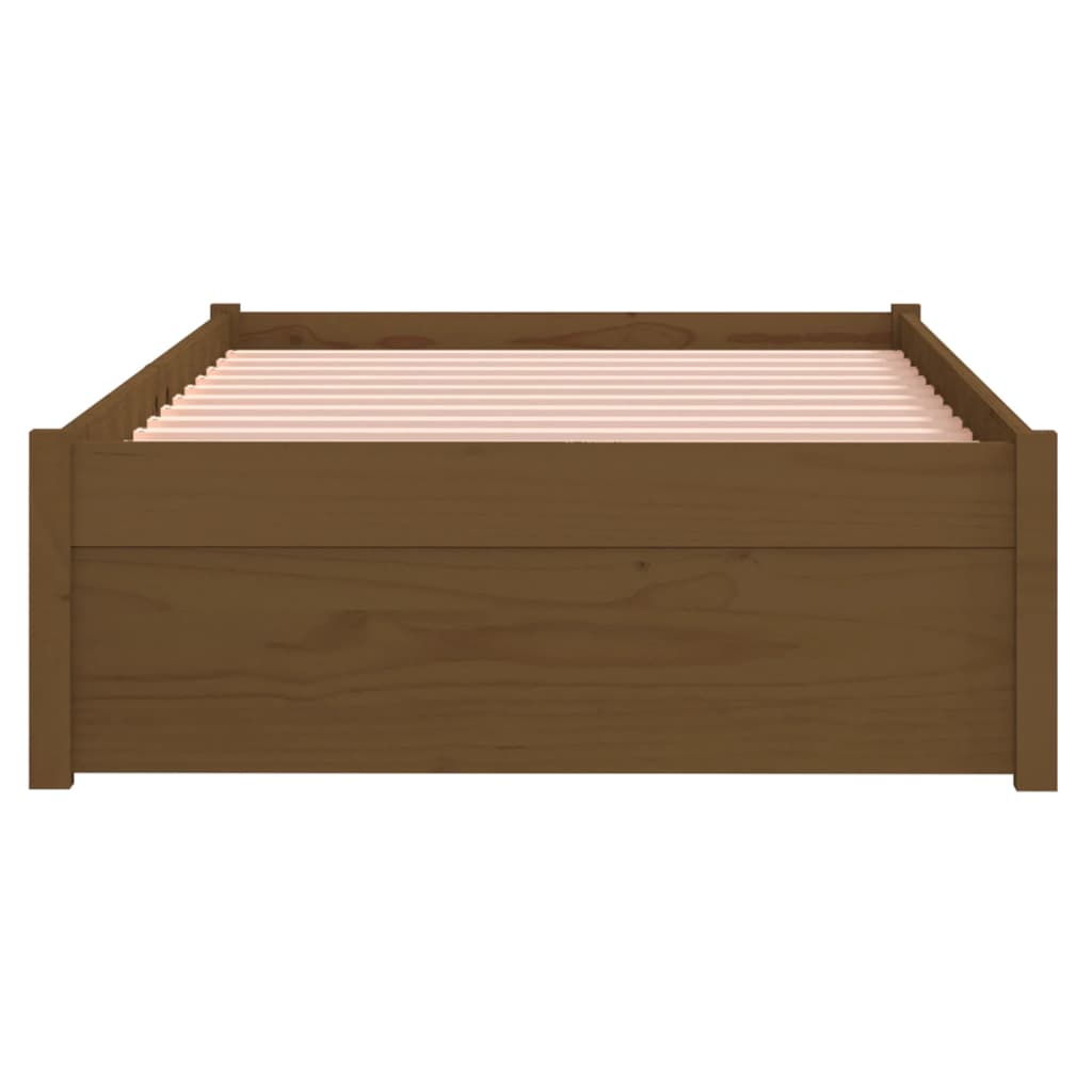 vidaXL Bed Frame without Mattress Honey Brown Solid Wood 75x190 cm