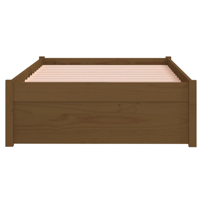 vidaXL Bed Frame without Mattress Honey Brown Solid Wood 75x190 cm