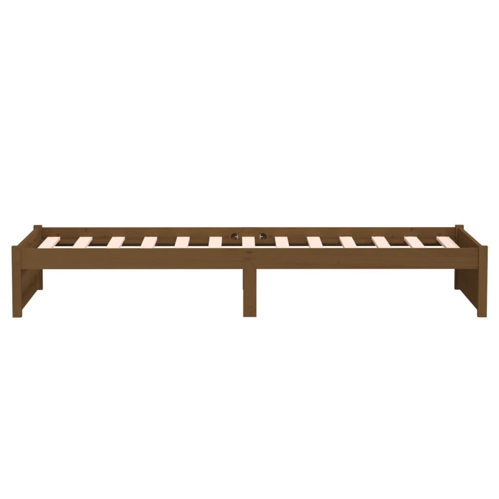 vidaXL Bed Frame without Mattress Honey Brown Solid Wood 75x190 cm