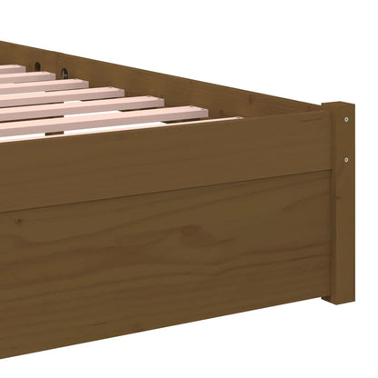 vidaXL Bed Frame without Mattress Honey Brown Solid Wood 75x190 cm