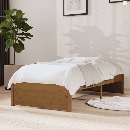 vidaXL Bed Frame without Mattress Honey Brown Solid Wood 75x190 cm