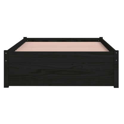 vidaXL Bed Frame without Mattress Black Solid Wood 90x190 cm Single