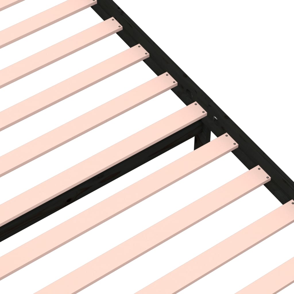 vidaXL Bed Frame without Mattress Black Solid Wood 90x190 cm Single