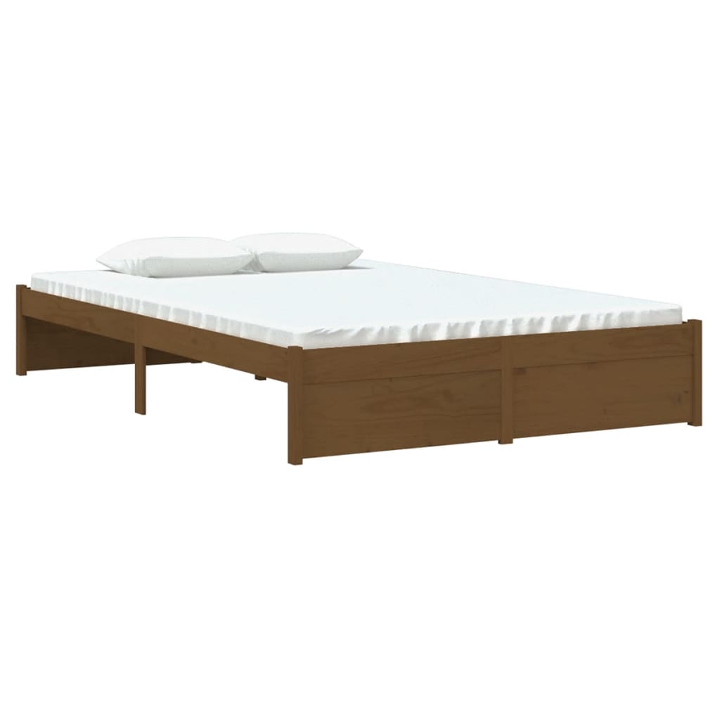 vidaXL Bed Frame without Mattress Honey Brown Solid Wood 120x190 cm