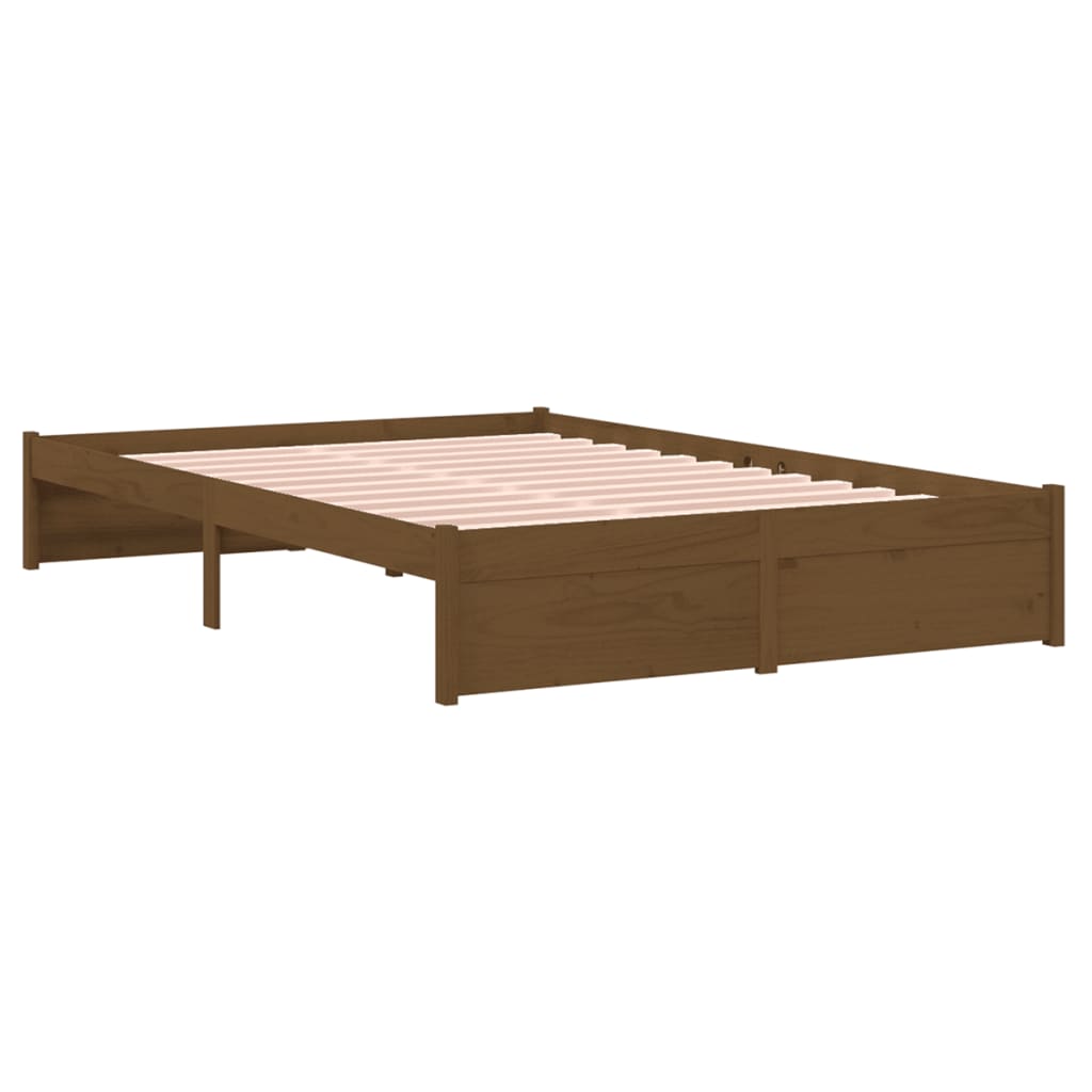 vidaXL Bed Frame without Mattress Honey Brown Solid Wood 120x190 cm