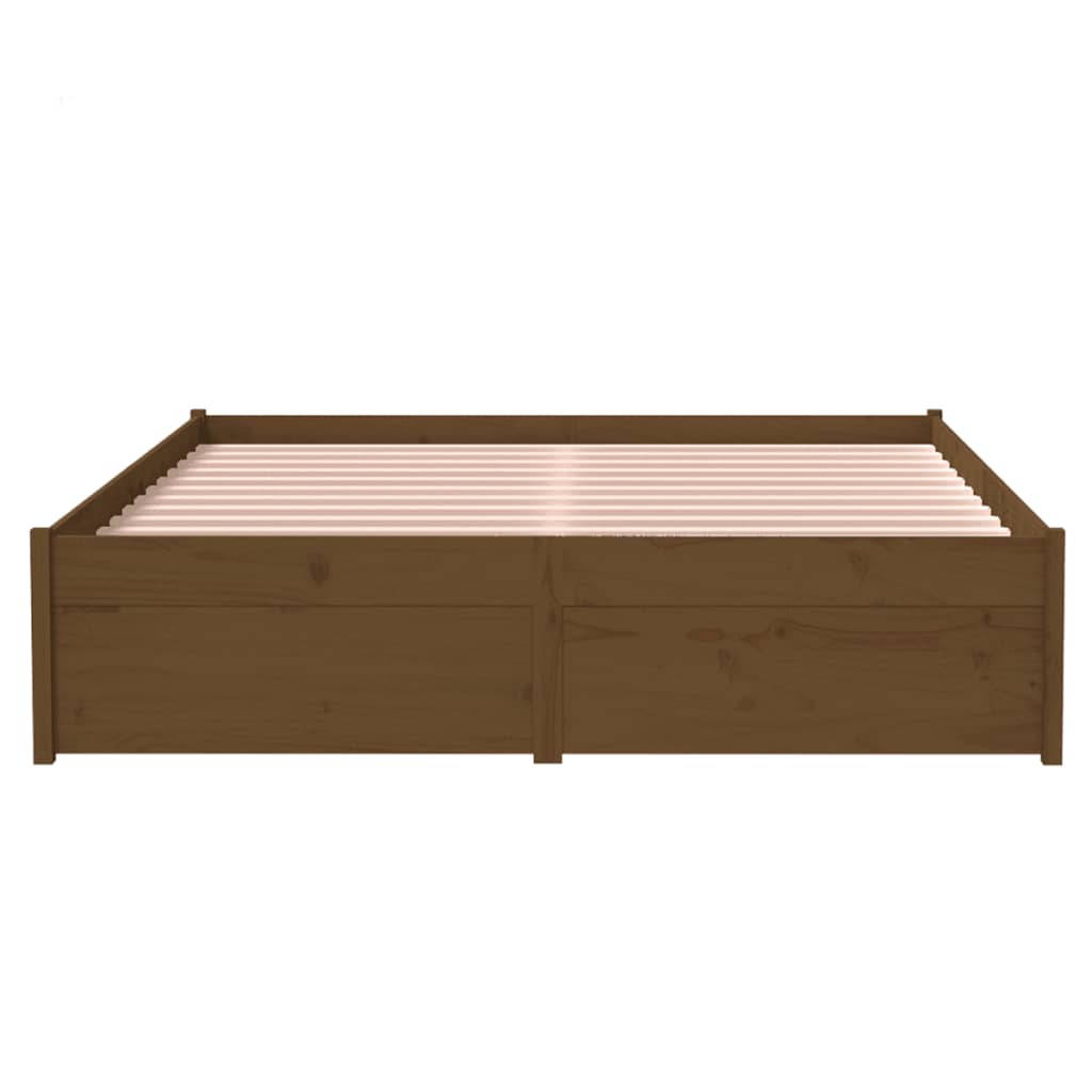 vidaXL Bed Frame without Mattress Honey Brown Solid Wood 120x190 cm