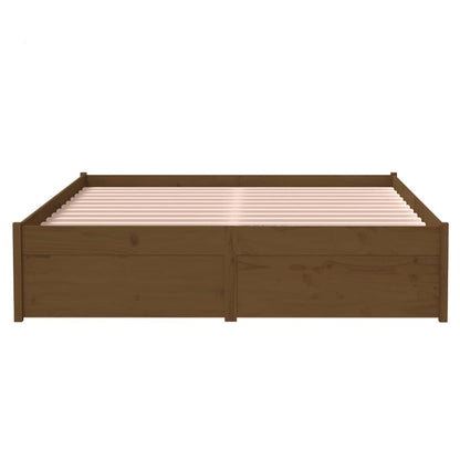 vidaXL Bed Frame without Mattress Honey Brown Solid Wood 120x190 cm