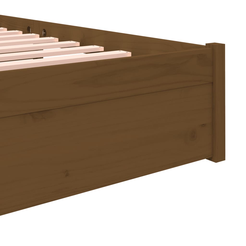 vidaXL Bed Frame without Mattress Honey Brown Solid Wood 120x190 cm