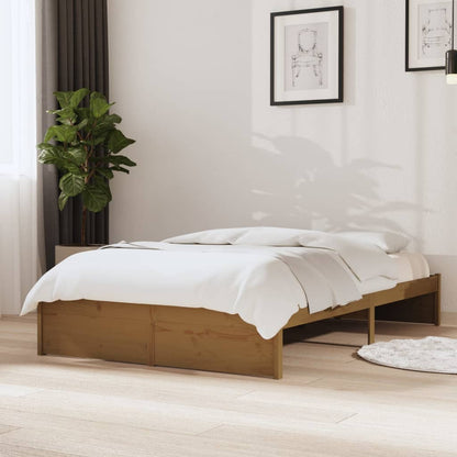 vidaXL Bed Frame without Mattress Honey Brown Solid Wood 120x190 cm